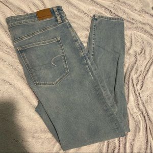 American Eagle Highest Rise Light Wash Jeggings